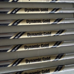 Dynamic Gold Tour Issue X100 Iron Shafts Set Pulls 7 Shafts Midsize Grips