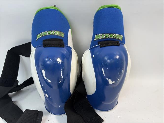 Mission Hockey Elbow Pads, Blue/White/Green, Senior Large