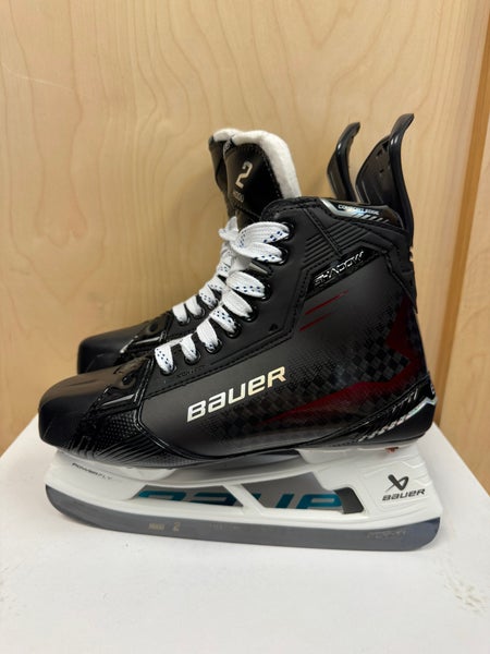 Red Bauer Supreme Shadow Hockey Skates Extra Wide Width Pro Stock 8.5