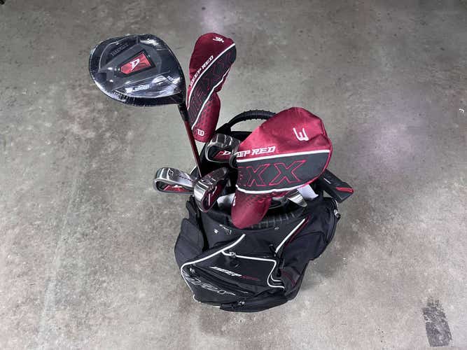 Wilson Deep Red Maxx Club Set Driver 3W 3H-5-PW+SW Putter Uniflex Mens RH BAG