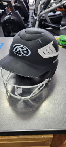 Used Rawlings 6 1 2 - 7 1 2 With Mask Batting Helmet W Mask Black One Size 11497-s000158853