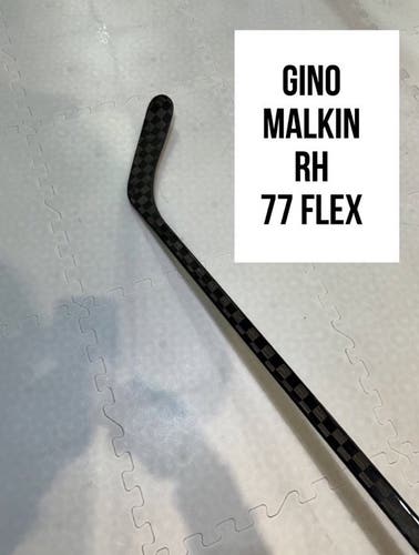 Senior(1x)Right CT: Gino Malkin 77 Flex ProBlackStock™ Unbranded Pro Stock Hockey Sticks