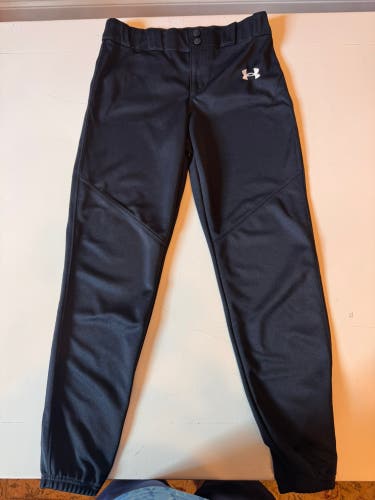 Black Men's Large Youth Under Armour Game Pants (Used)