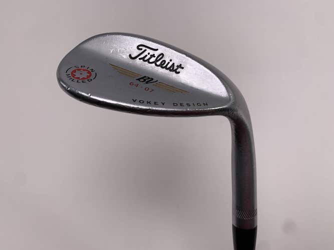 Titleist Vokey Spin Milled Chrome 2009 Lob Wedge LW 64* 7 Wedge Steel Mens RH
