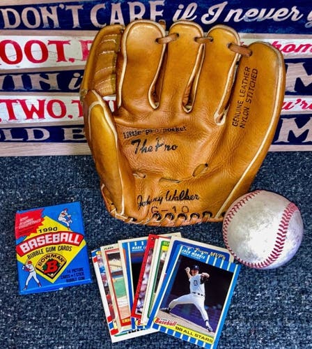 Vintage baseball glove - 1950’s baseball - Johnny Walker