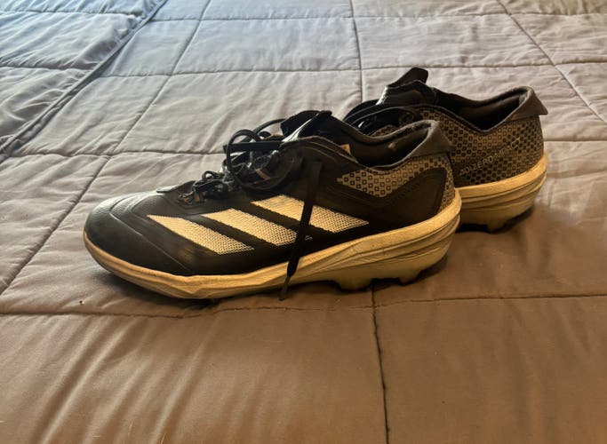 Black Men's Size M 10.0 (W 11.0) Adult Adidas Low Top Molded Cleats (Used)
