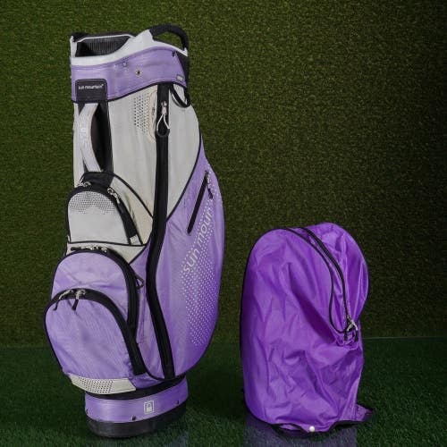 Sun Mountain Sync Cart Golf Bag Women's White/Purple 14-Way Divider W/ Hood