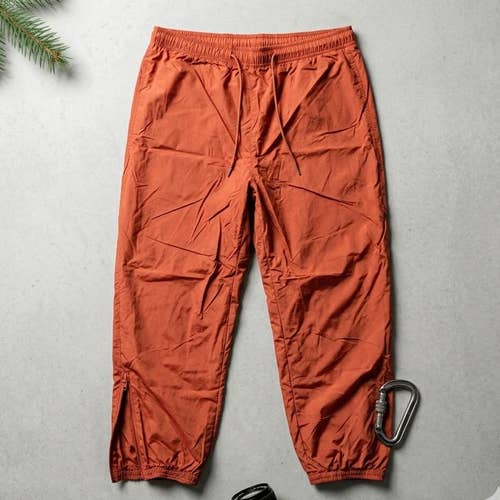 Vintage RAW Athletic Wear Orange Nylon Windpants Lined Track Pants Men's Large