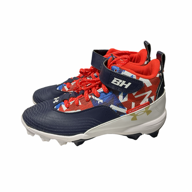 Used Under Armour Bryce Harper Bb Sb Cleats White Royal Red Junior 05 11834-s000052491
