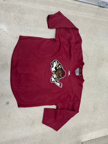 USHL MUSKEGON LUMBER JACKS Red Size 58 Men's Jersey (Used)