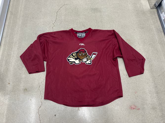 USHL MUSKEGON LUMBER JACKS Red Size 58 Men's Jersey (Used)