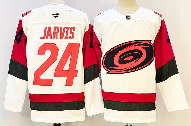 Men's Carolina Hurricanes Jeff Jarvis #24 Stitched White Jersey Size 50