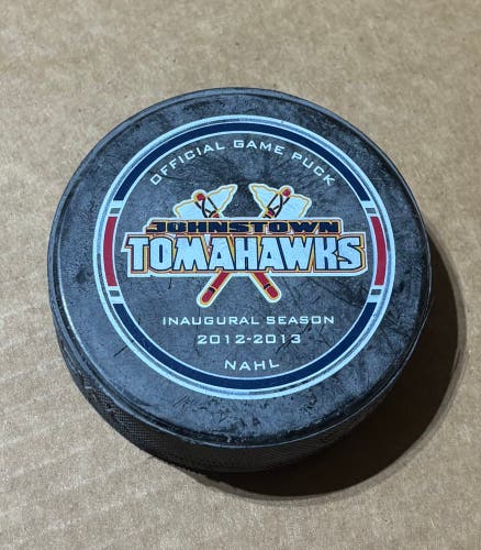 Johnstown Tomahawks 2012 2013 Inaugural Season Official Game Puck