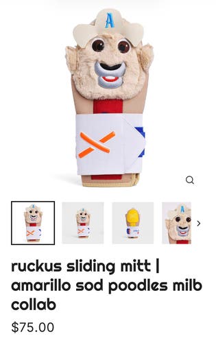 ruckus sliding mitt | amarillo sod poodles youth size (New)
