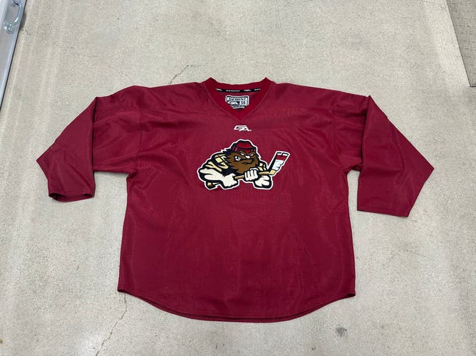 USHL MUSKEGON LUMBER JACKS Red Size 58 Men's Jersey (Used)
