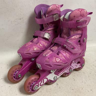 Used Rollerderby Pink Inline Skates 12-1 Child Rec Fitness Skates Pink Adjustable 11855-s000205581