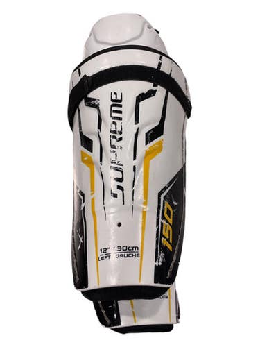 Used Bauer Supreme Junior Shin Guards White 12" 11847-s000036348