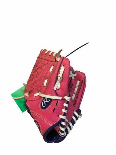 Used Rawlings Pl90ppw Bb Sb Glove T-ball Red 10" 11706-s000380020