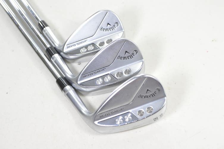 Callaway Jaws Raw Chrome 50*, 54*, 58* Wedge Set Right DG Spinner Steel #220476