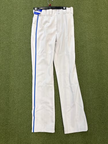 Mizuno Gray with Blue Piping Men's Small Adult Game Pants (New)