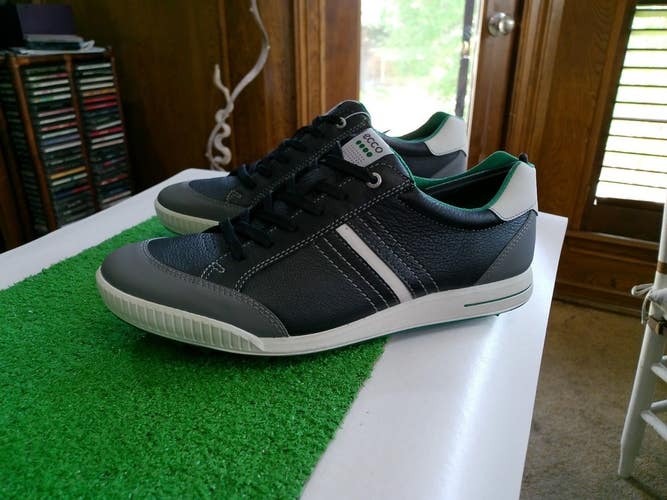 ECCO Mens Golf Street Shoes - Black/Shadow White - Size 11 - 11.5