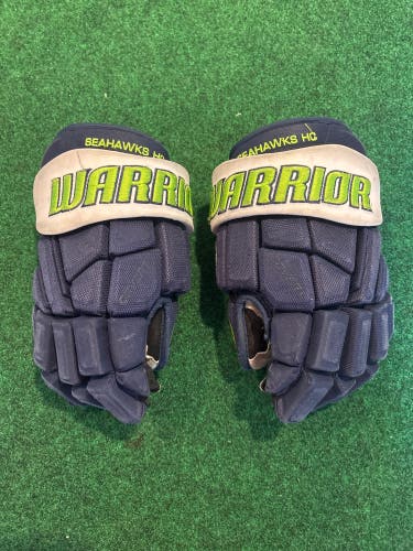 Blue & Neon Junior Warrior Covert Pro Team Gloves 12" (Used) Seahawks Hockey Club