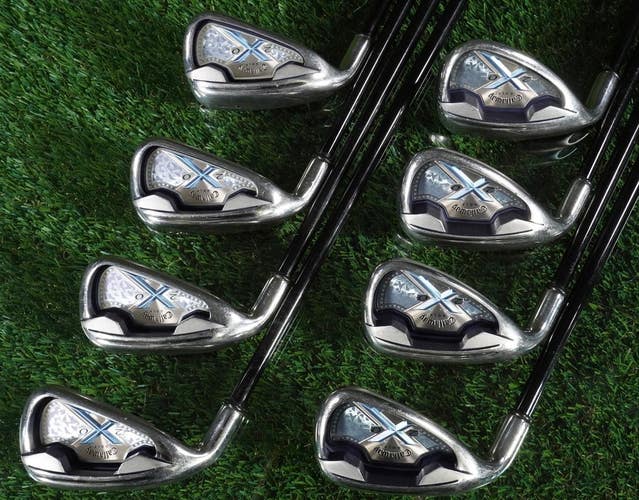 Women's Callaway X-20 Irons Set 4-PW, SW 45g Ladies Graphite Shaft LH ~ NICE!!