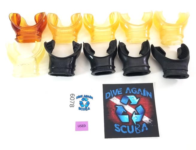 10x MouthPiece Lot Scuba Diving Snorkel 2nd Stage Regulator  USED Mouth Piece