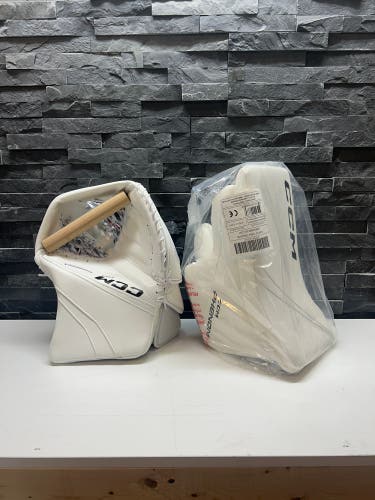 CCM Phenom Jr Glove & Blocker set - White ***Glove ships broken in***