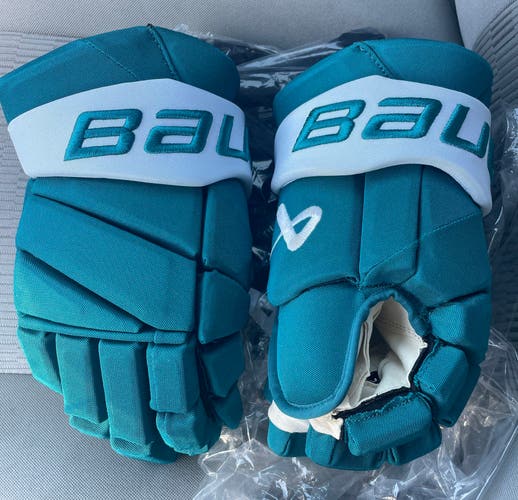 Pro Stock Bauer Vapor Hyperlite Gloves 14" San Jose Sharks Excellent Condition(Used)