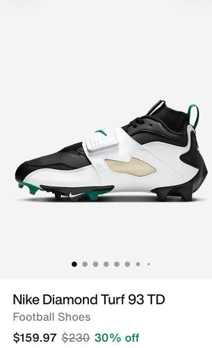 Men's Size 13.0 (W 14.0) Nike High Top Molded Cleats (New)
