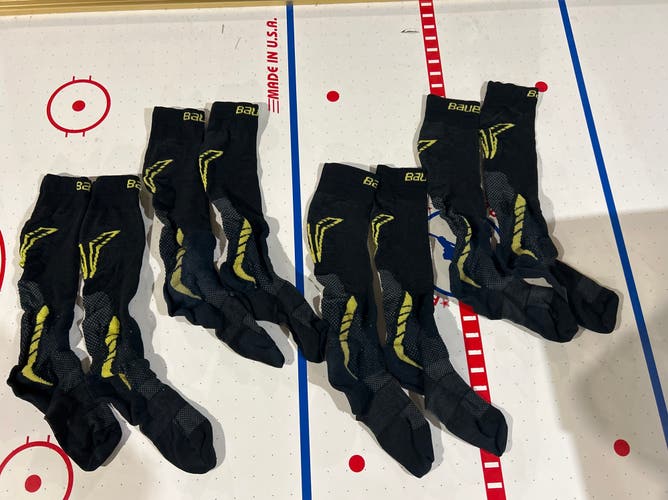 4 Pairs Large Bauer Skate Socks (Used)