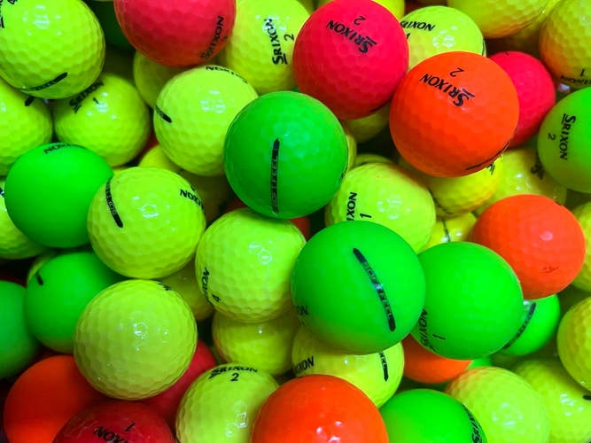 50 Near Mint AAAA Srixon Colored Soft Feel Used Golf Balls- High Viz- Asst Color