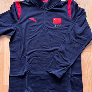 Pro Stock Team China Olympic Hockey 1/4 Zip Sweater - Size L (NEW)