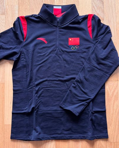 Pro Stock Team China Olympic Hockey 1/4 Zip Sweater - Size L (NEW)