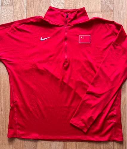 Pro Stock Team China Olympic Nike 1/4 Zip Sweater - Size XL (NEW)
