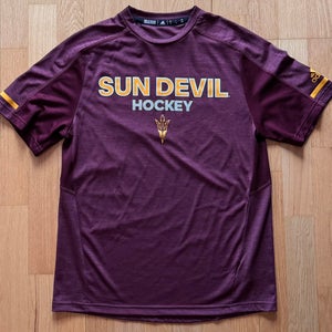 Pro Stock NCAA Arizona Sun Devil (ASU) Hockey Adidas Workout T-Shirt - Size S (NEW)