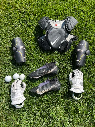 NIKE VAPOR & MAVERIK M5 Elite Lacrosse Protective Combo Set w/ Cleats (Large / 11.5 / 13")