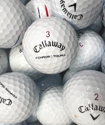 4 Dz  Premium AAA White Callaway Chrome Tour Used Golf Balls/Triple Trac & White