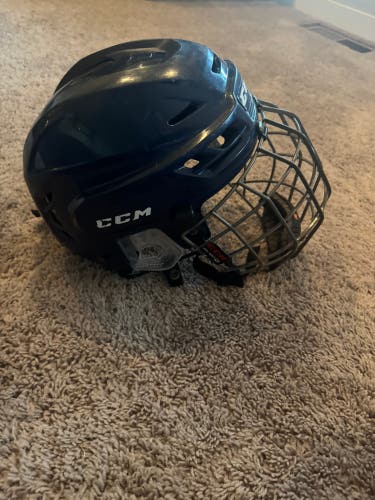 Large CCM Tacks 710 Helmet (Used) w/ Medium CCM 780 Cage