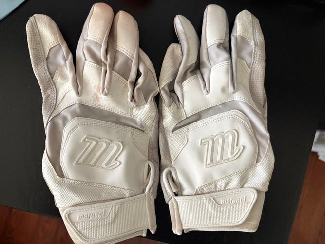 White XL  Marucci Batting Gloves (Used)