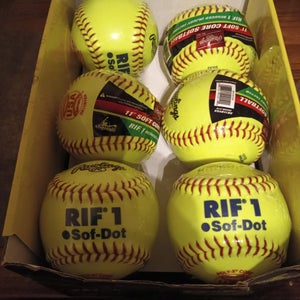 BRAND NEW, Individually wrapped.  Rawlings Sof Dot Rif 1 11" Softball 12 Pack (1 Dozen) (New)