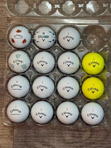 15 Callaway Chrome Tour Golf Balls - 4A Condition