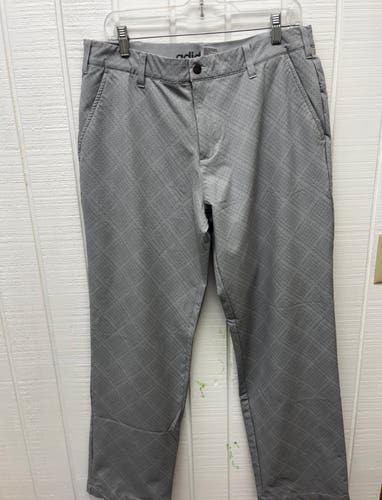 Adidas Men’s 34x32 Golf Pants Gray Activewear Casual Sporty Stretch NICE