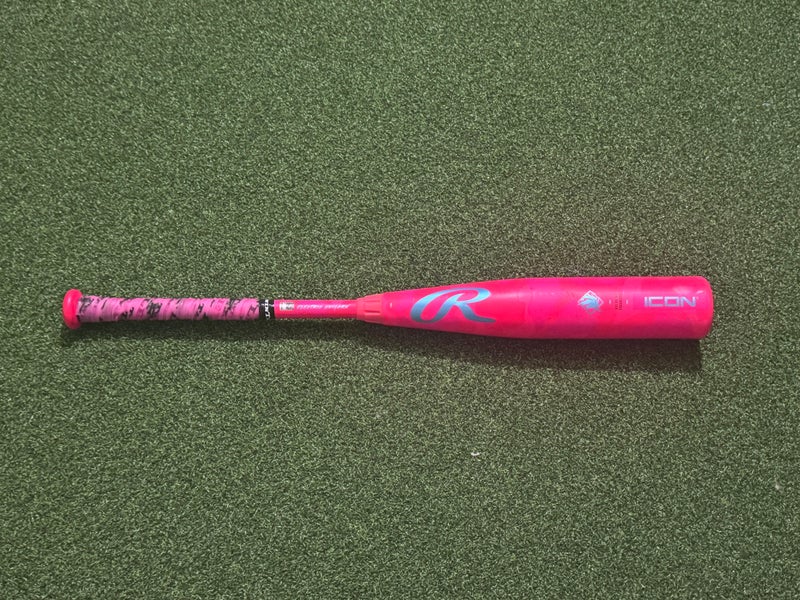 Pink Unicorn Rawlings Icon Composite USSSA Certified Bat (-10) 18 oz 28" (Used)