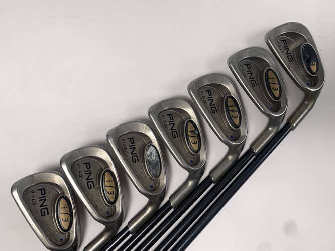 Ping i3 Oversize Iron Set 3-9 Blue Dot 1* Up 350 Series Senior Graphite Mens RH