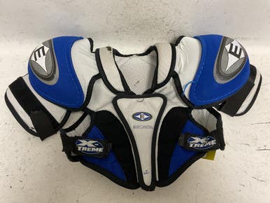 Used Easton X-treme Junior Shoulder Pads White Black Royal Sm 11855-s000205701