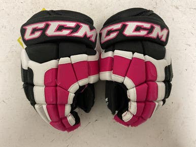 Used Ccm C300 Junior Gloves Black And Pink 11" 11855-s000205703