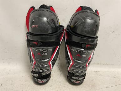 Used Bauer Vapor X40 Junior Shin Guards Black And Red 11" 11855-s000205700
