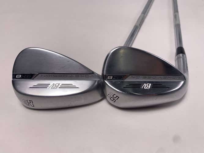 LEFTY Titleist Vokey SM8 Tour Chrome Wedge Set 52* 8 | 56* 12 Wedge LH